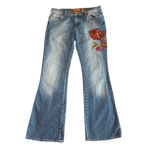 VTG Y2K Colin’s Blue Jeans with Embroidered Flower